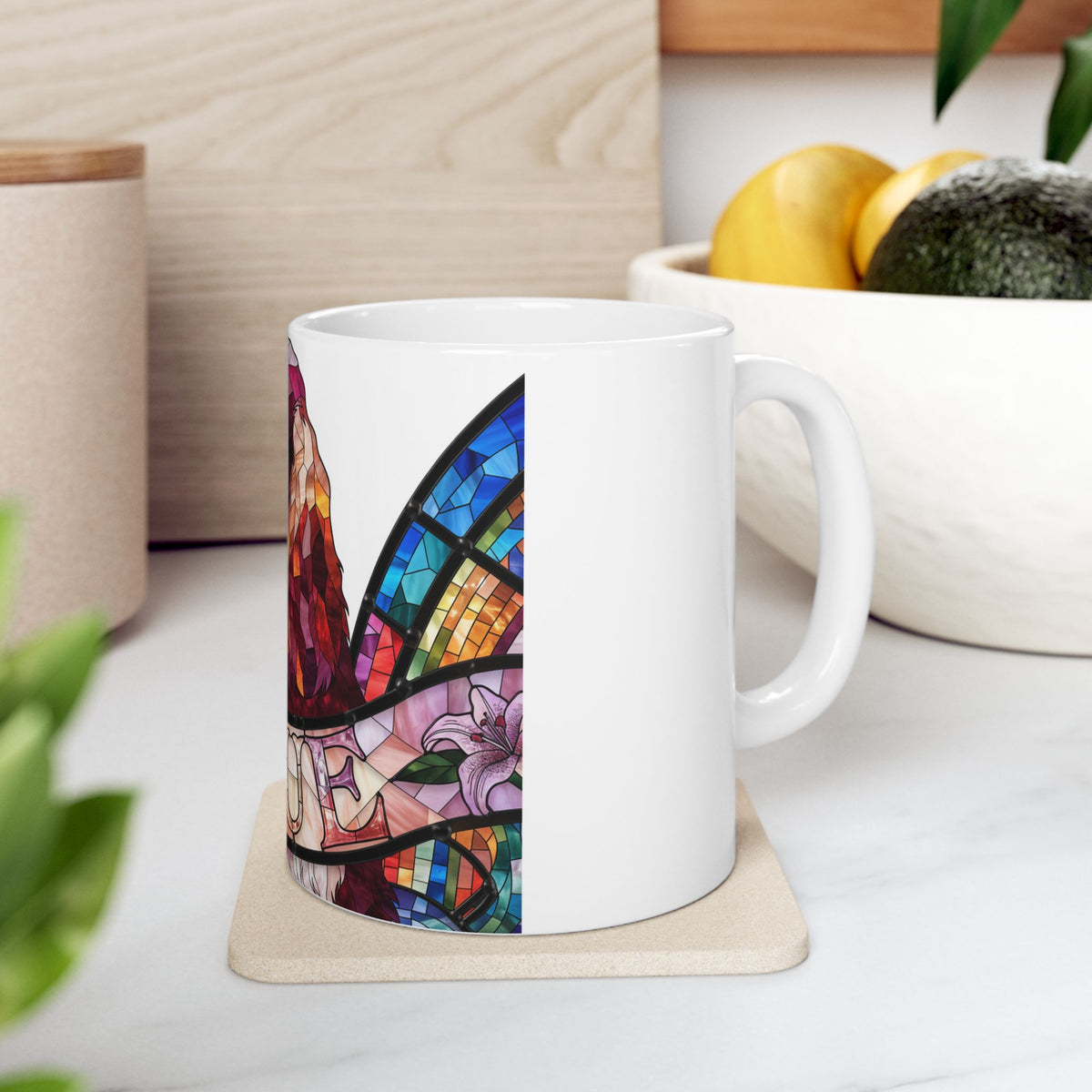 Cocker Spaniel ceramic coffee mug, 11oz and 15oz stained glass cocker gift - view 10