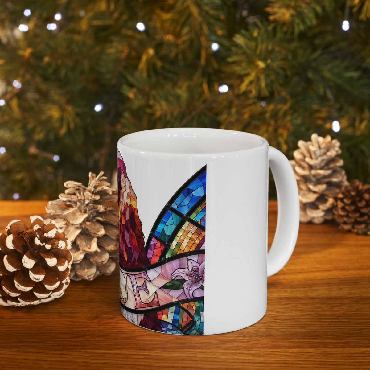Cocker Spaniel ceramic coffee mug, 11oz and 15oz stained glass cocker gift - view 12