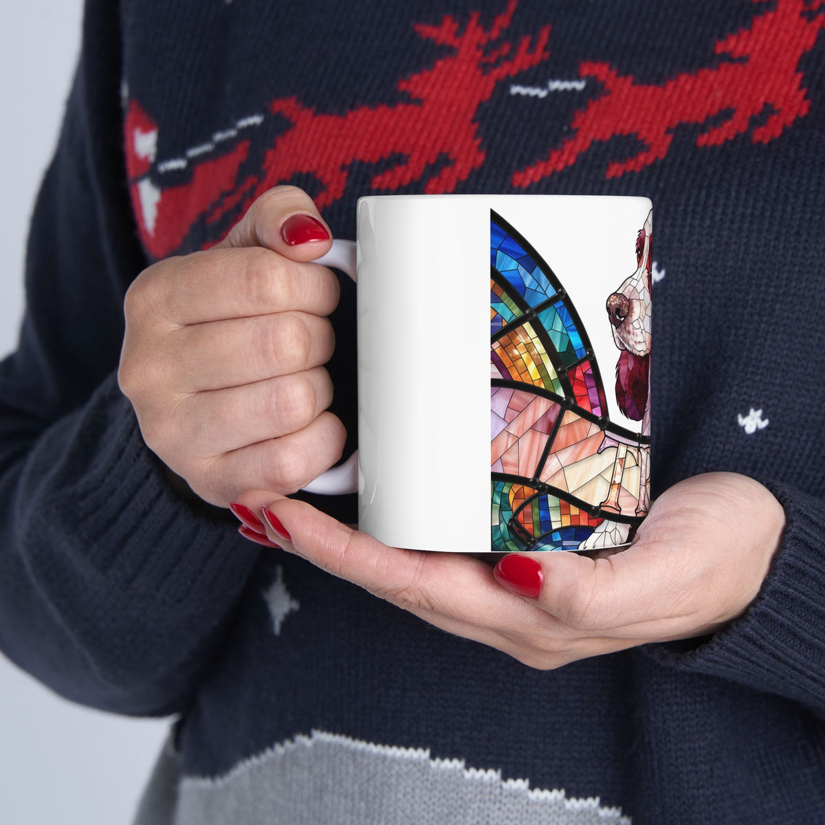 Cocker Spaniel ceramic coffee mug, 11oz and 15oz stained glass cocker gift - view 13