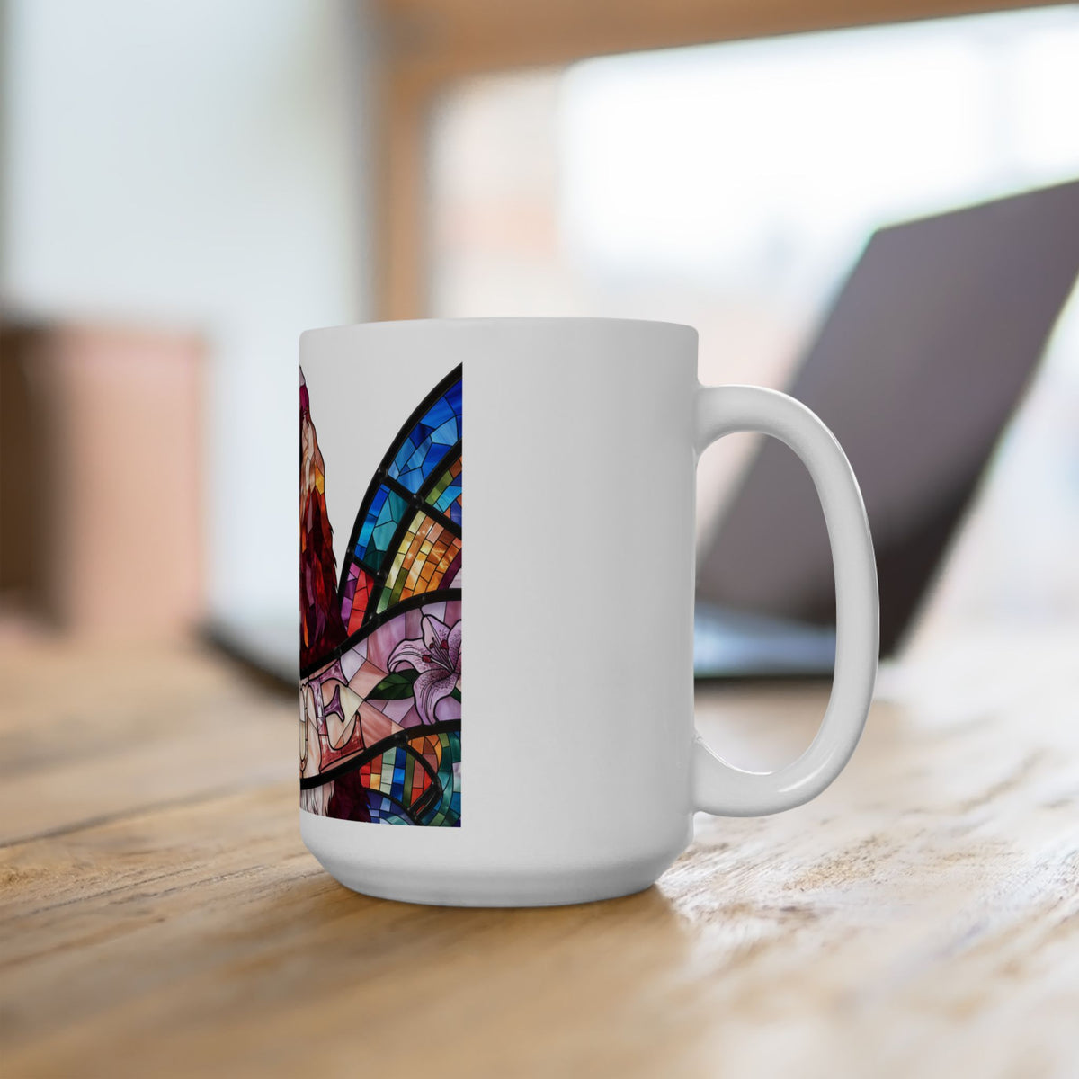 Cocker Spaniel ceramic coffee mug, 11oz and 15oz stained glass cocker gift - view 18