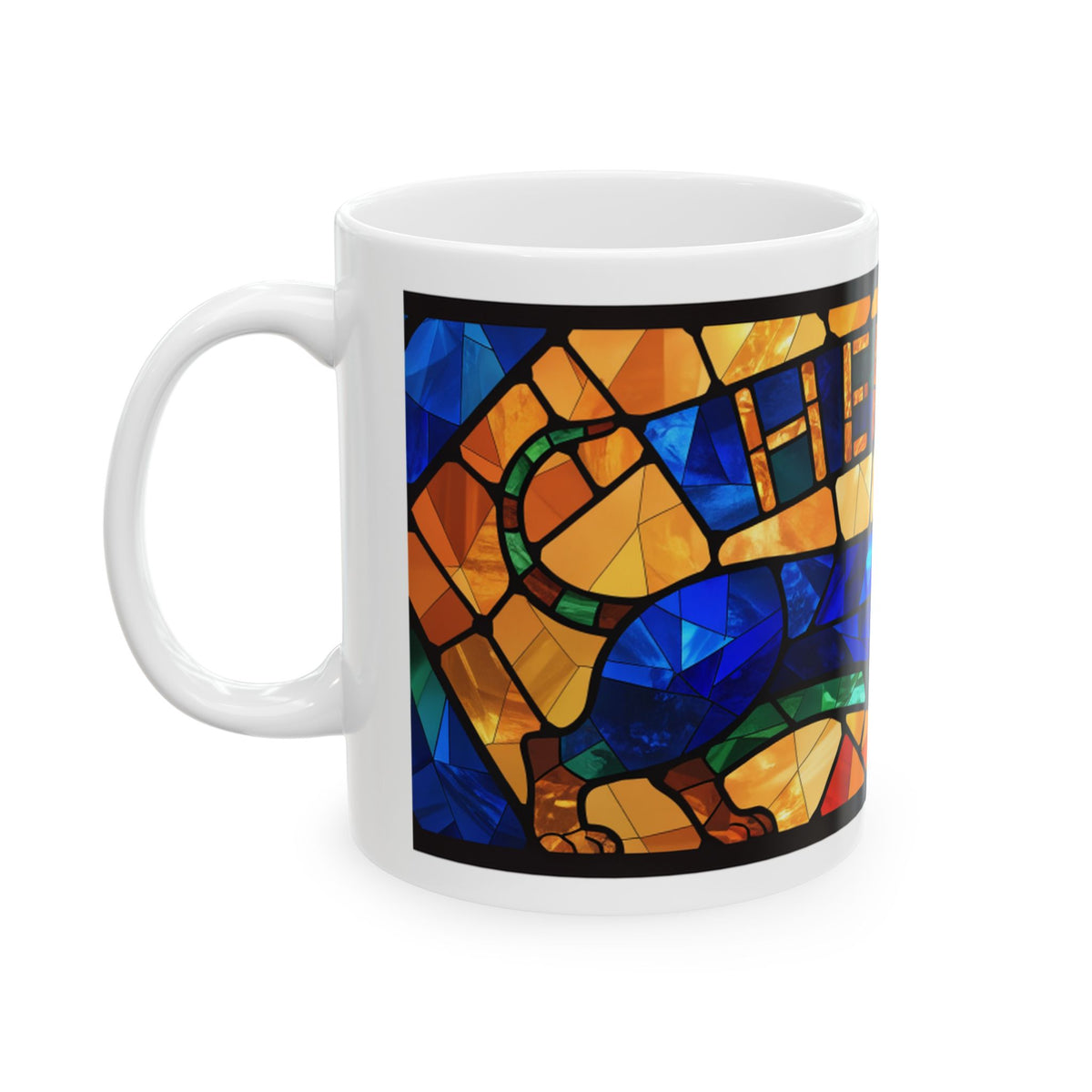 Dachshund ceramic coffee mug, 11oz and 15oz stained glass style sausage dog gift - view 5