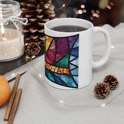 French Bulldog ceramic coffee mug, 11oz and 15oz stained glass style frenchie gift - view 7
