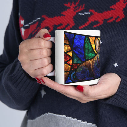 French Bulldog ceramic coffee mug, 11oz and 15oz stained glass style frenchie gift - view 12