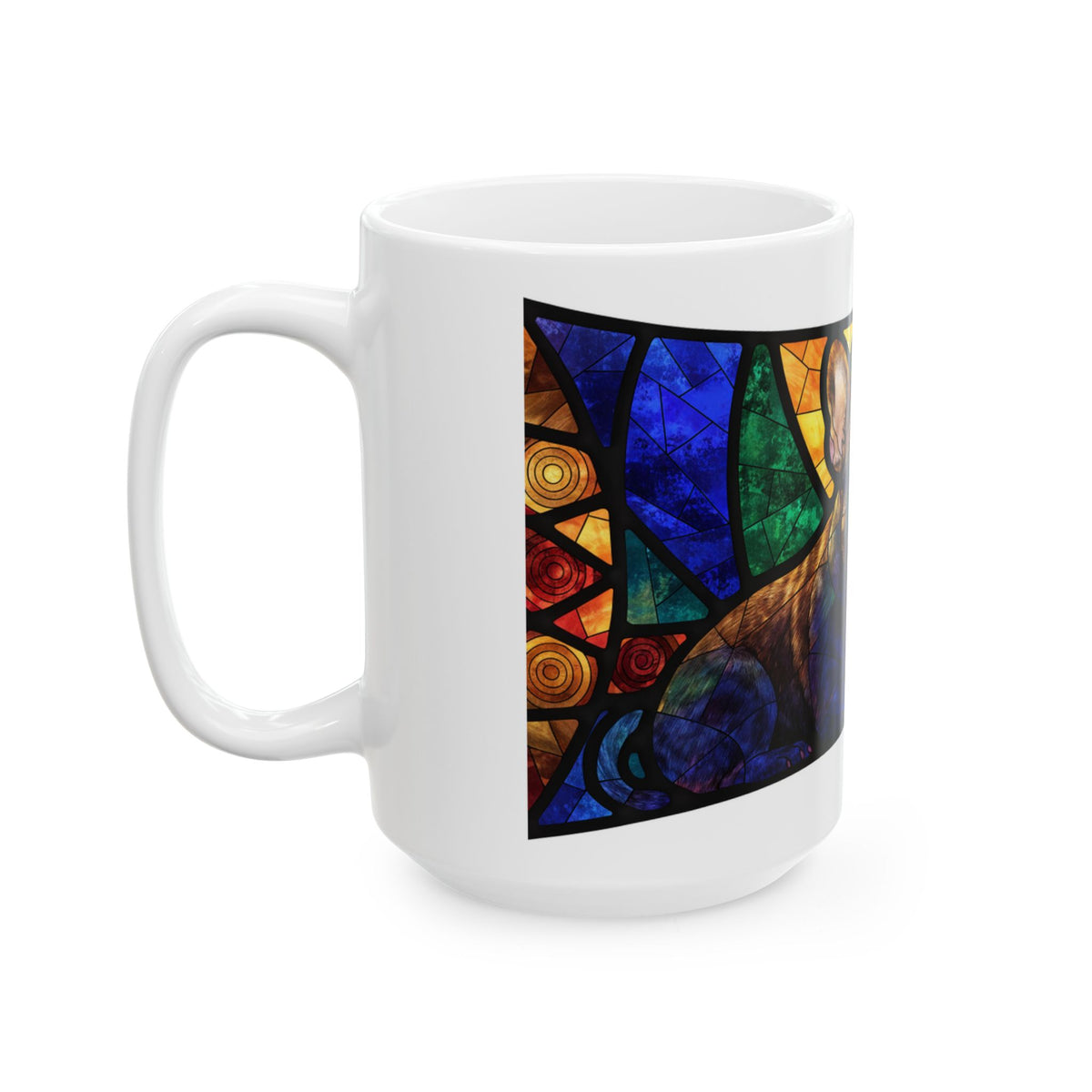 French Bulldog ceramic coffee mug, 11oz and 15oz stained glass style frenchie gift - view 15