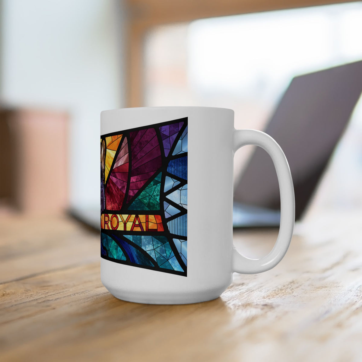 French Bulldog ceramic coffee mug, 11oz and 15oz stained glass style frenchie gift - view 17
