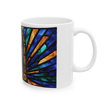 German Shepherd ceramic coffee mug, 11oz and 15oz stained glass style GSD gift - view 6