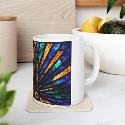 German Shepherd ceramic coffee mug, 11oz and 15oz stained glass style GSD gift - view 10