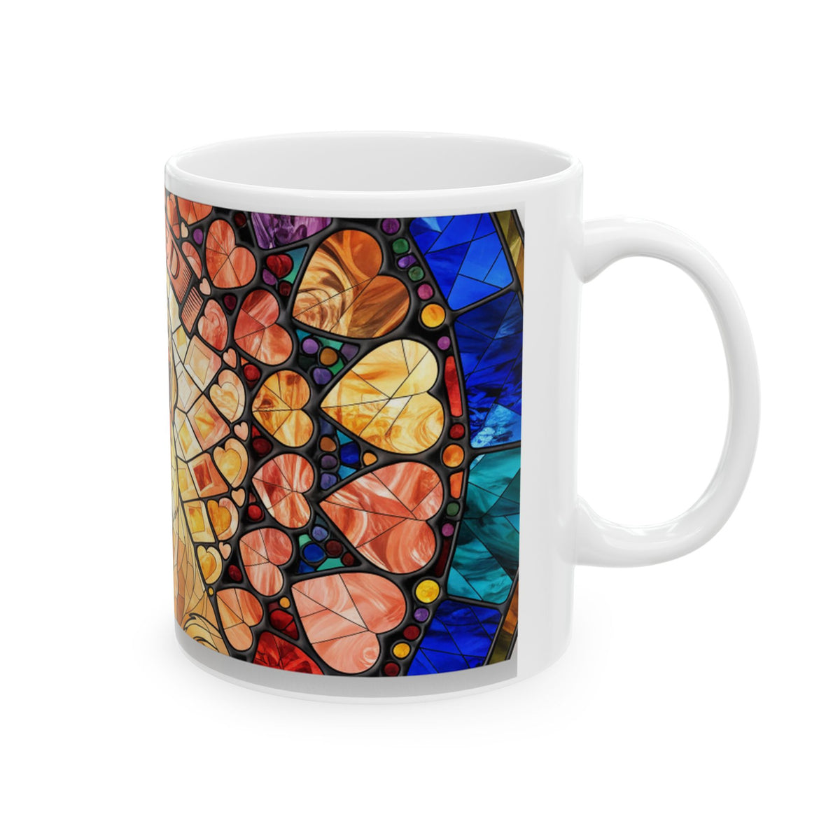 Golden Retriever ceramic coffee mug, 11oz and 15oz stained glass style dog lover gift - view 6