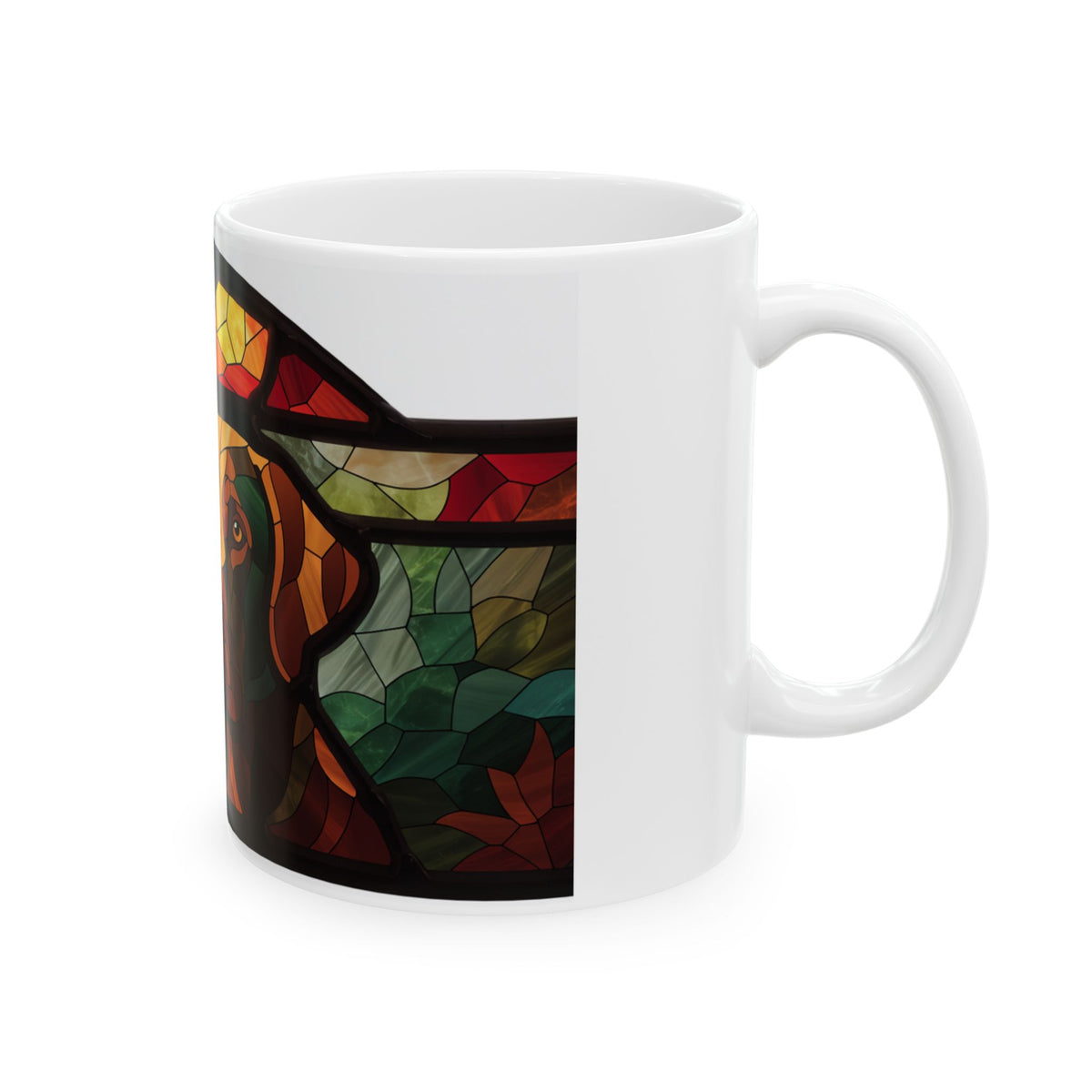 Labrador ceramic coffee mug, 11oz and 15oz stained glass lab gift - view 6