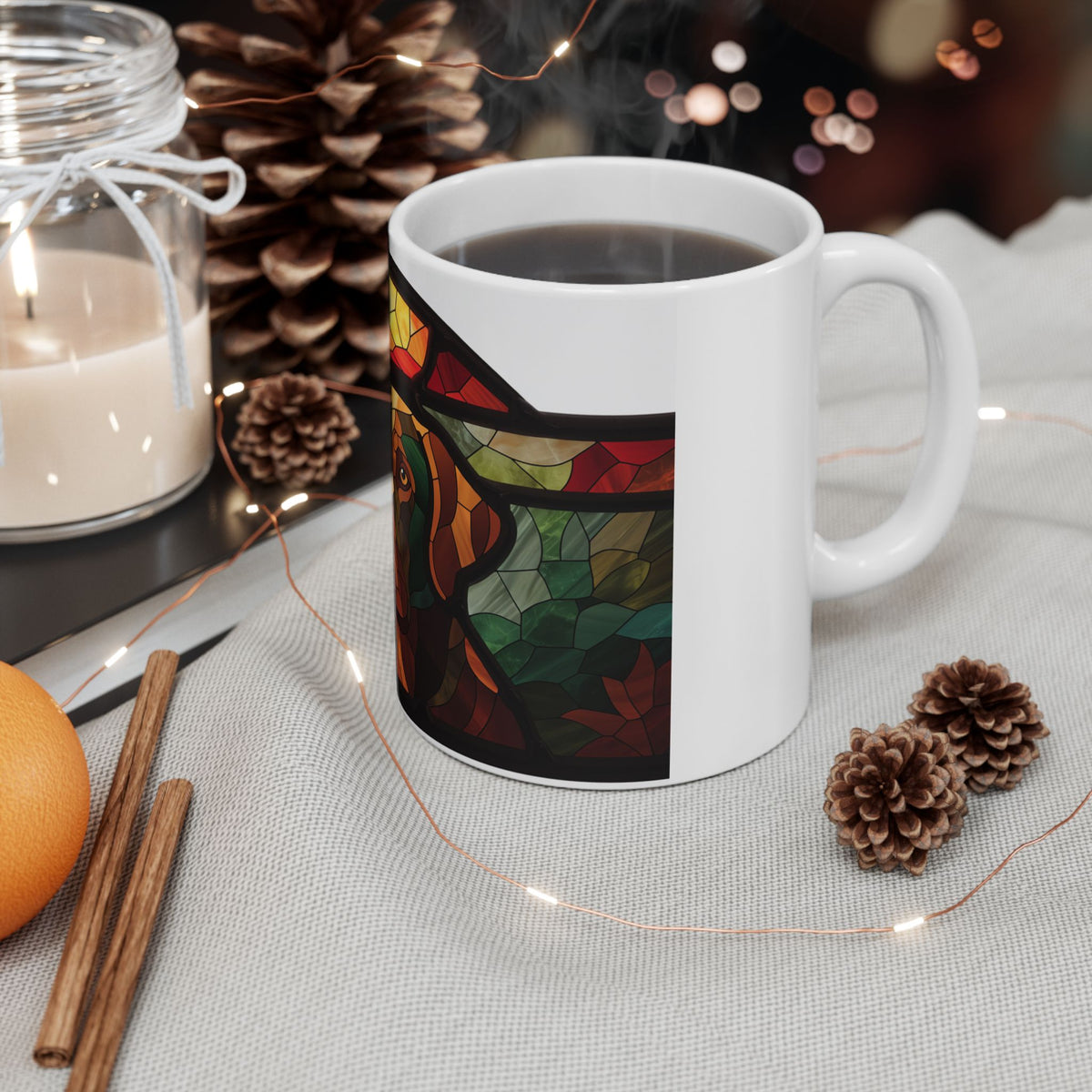 Labrador ceramic coffee mug, 11oz and 15oz stained glass lab gift - view 7