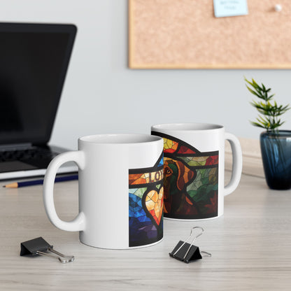 Labrador ceramic coffee mug, 11oz and 15oz stained glass lab gift - view 8
