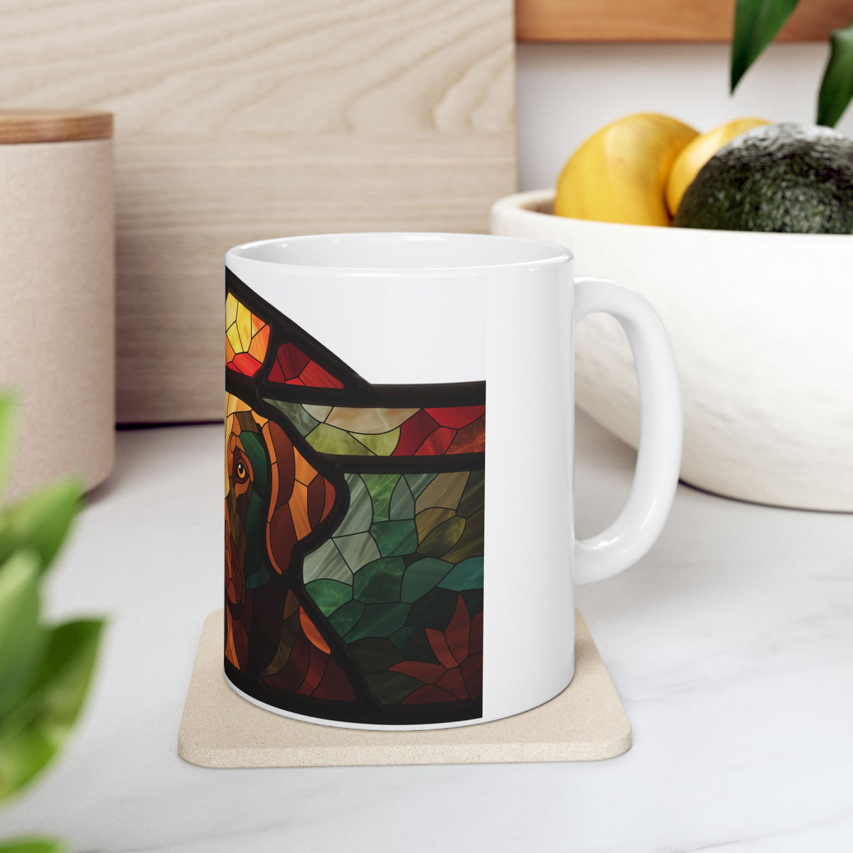 Labrador ceramic coffee mug, 11oz and 15oz stained glass lab gift - view 10