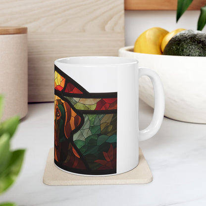 Labrador ceramic coffee mug, 11oz and 15oz stained glass lab gift - view 10