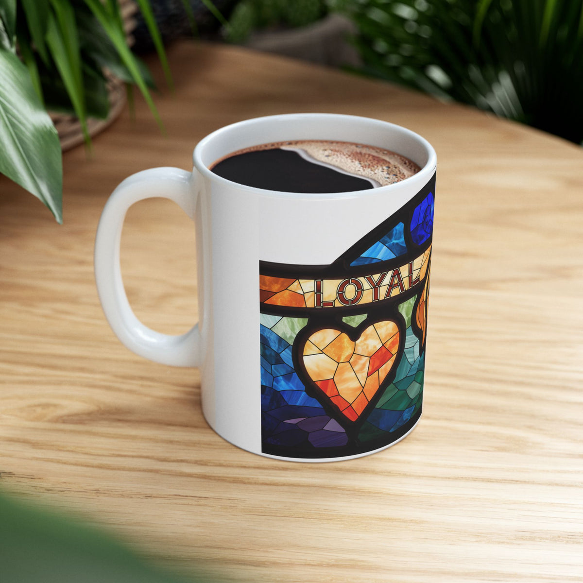 Labrador ceramic coffee mug, 11oz and 15oz stained glass lab gift - view 11