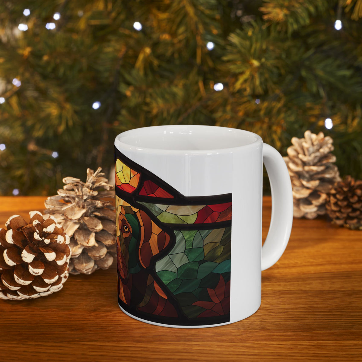 Labrador ceramic coffee mug, 11oz and 15oz stained glass lab gift - view 12