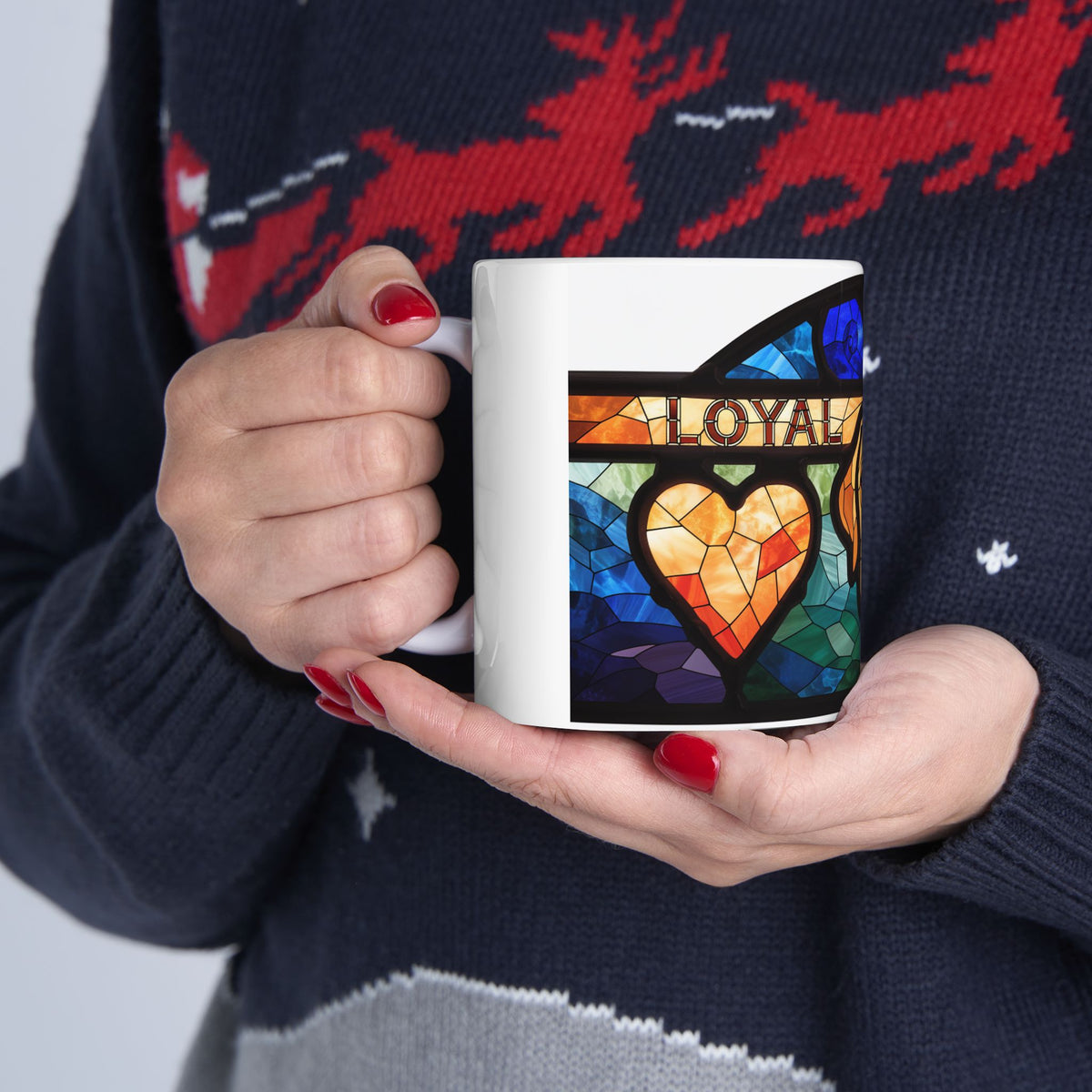 Labrador ceramic coffee mug, 11oz and 15oz stained glass lab gift - view 13