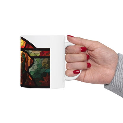 Labrador ceramic coffee mug, 11oz and 15oz stained glass lab gift - view 14
