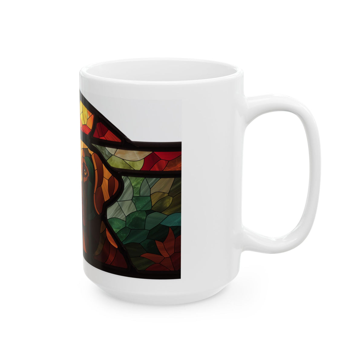 Labrador ceramic coffee mug, 11oz and 15oz stained glass lab gift - view 17