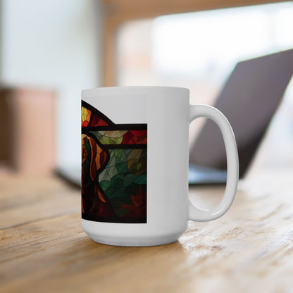 Labrador ceramic coffee mug, 11oz and 15oz stained glass lab gift - view 18