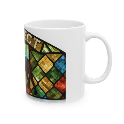 Staffie ceramic coffee mug, 11oz and 15oz stained glass style staffy gift - view 6