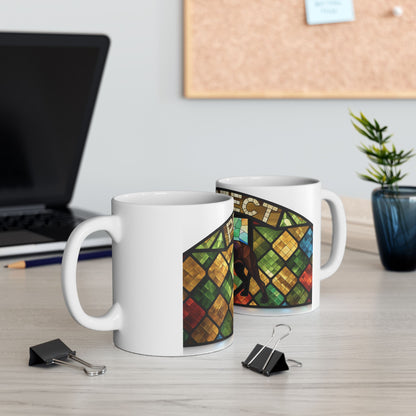 Staffie ceramic coffee mug, 11oz and 15oz stained glass style staffy gift - view 7