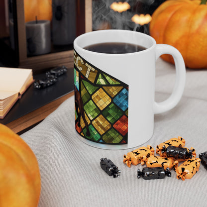 Staffie ceramic coffee mug, 11oz and 15oz stained glass style staffy gift - view 8