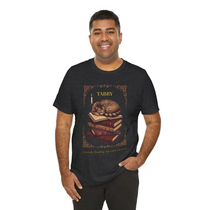Black Heather colourway of the Tabby Cat t-shirt