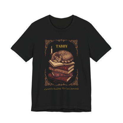Flat lay of the Tabby Cat t-shirt