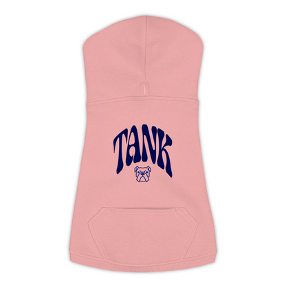 Tank Hoodie in Mauvelous, size L, bold TANK wordmark design
