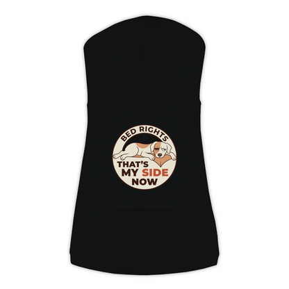 That's My Side Now dog hoodie in Black - back print, sizes L to 3XL
