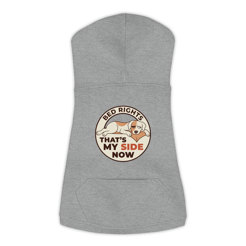 That's My Side Now dog hoodie in Granite Heather - back print, sizes L to 3XL