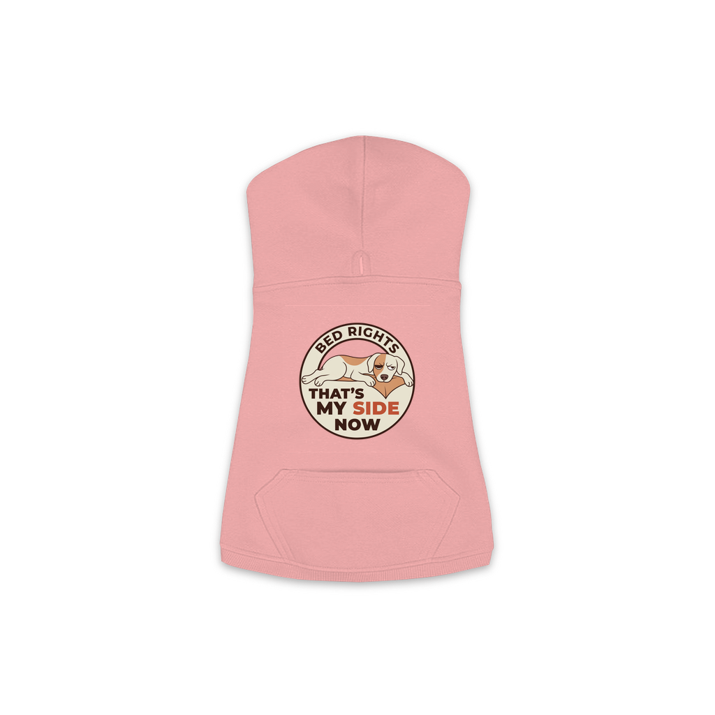 That's My Side Now dog hoodie in Mauvelous - back print, sizes XS to M