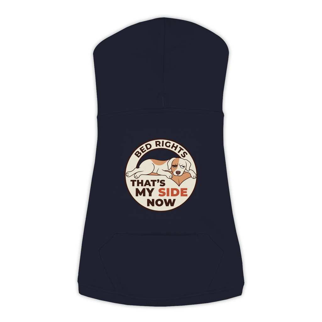 That's My Side Now dog hoodie in Navy - back print, sizes L to 3XL