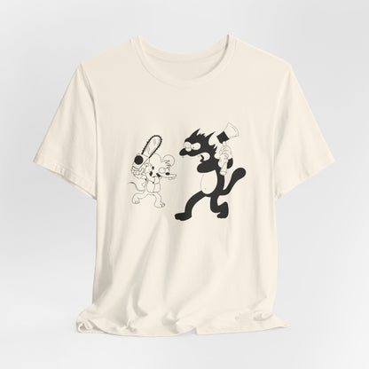 The Itchiest Scratchiest tee — White, front view, DTG printed cartoon graphic