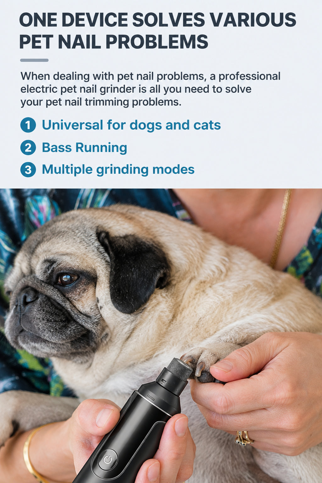 TidyNail nail grinder for dogs and cats with several grinding modes