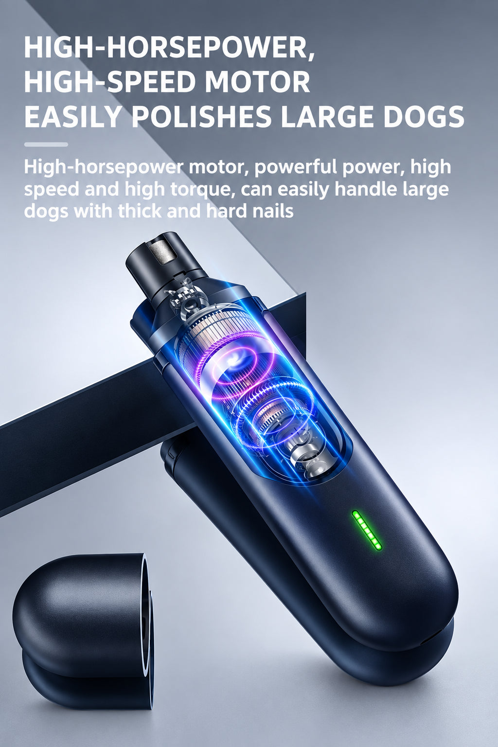 Powerful TidyNail motor suitable for thick nails on larger dogs