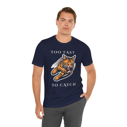 Too Fast To Catch cat t-shirt — additional lifestyle shot