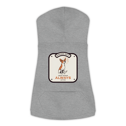 Treat Radar Dog Hoodie in Granite Heather Grey, sizes L-3XL