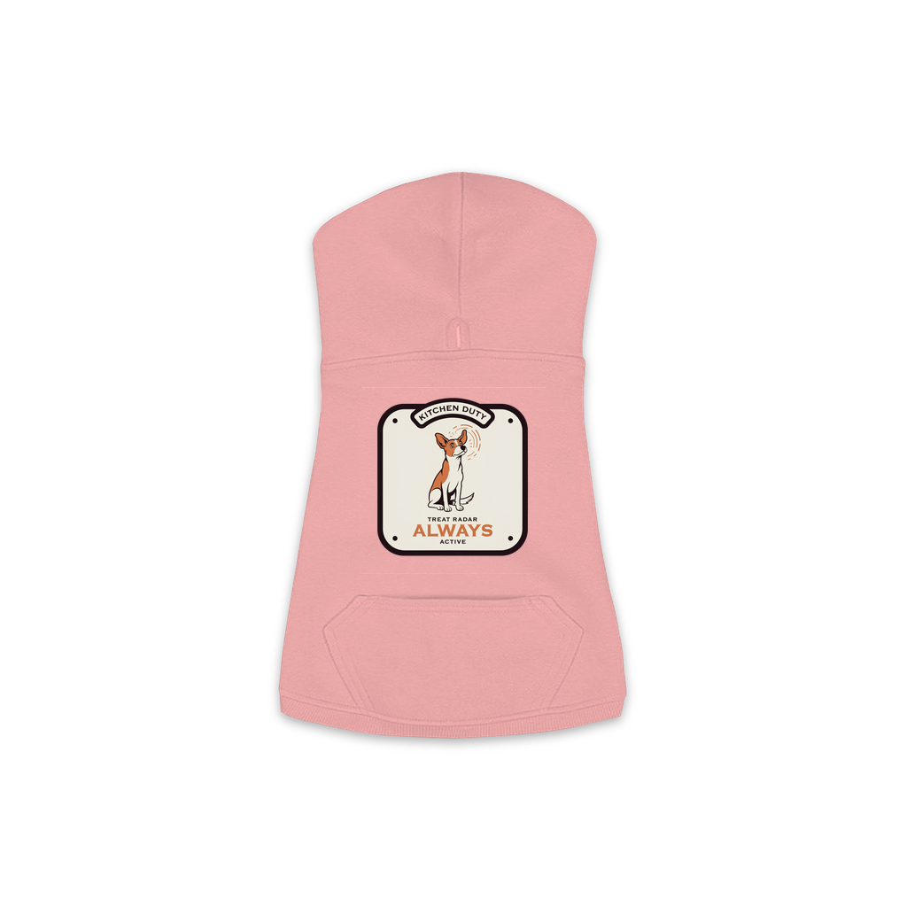 Treat Radar Dog Hoodie in Mauvelous Pink, sizes XS-M