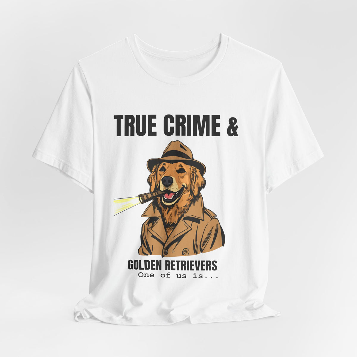 True Crime & Golden Retrievers T-Shirt white colourway