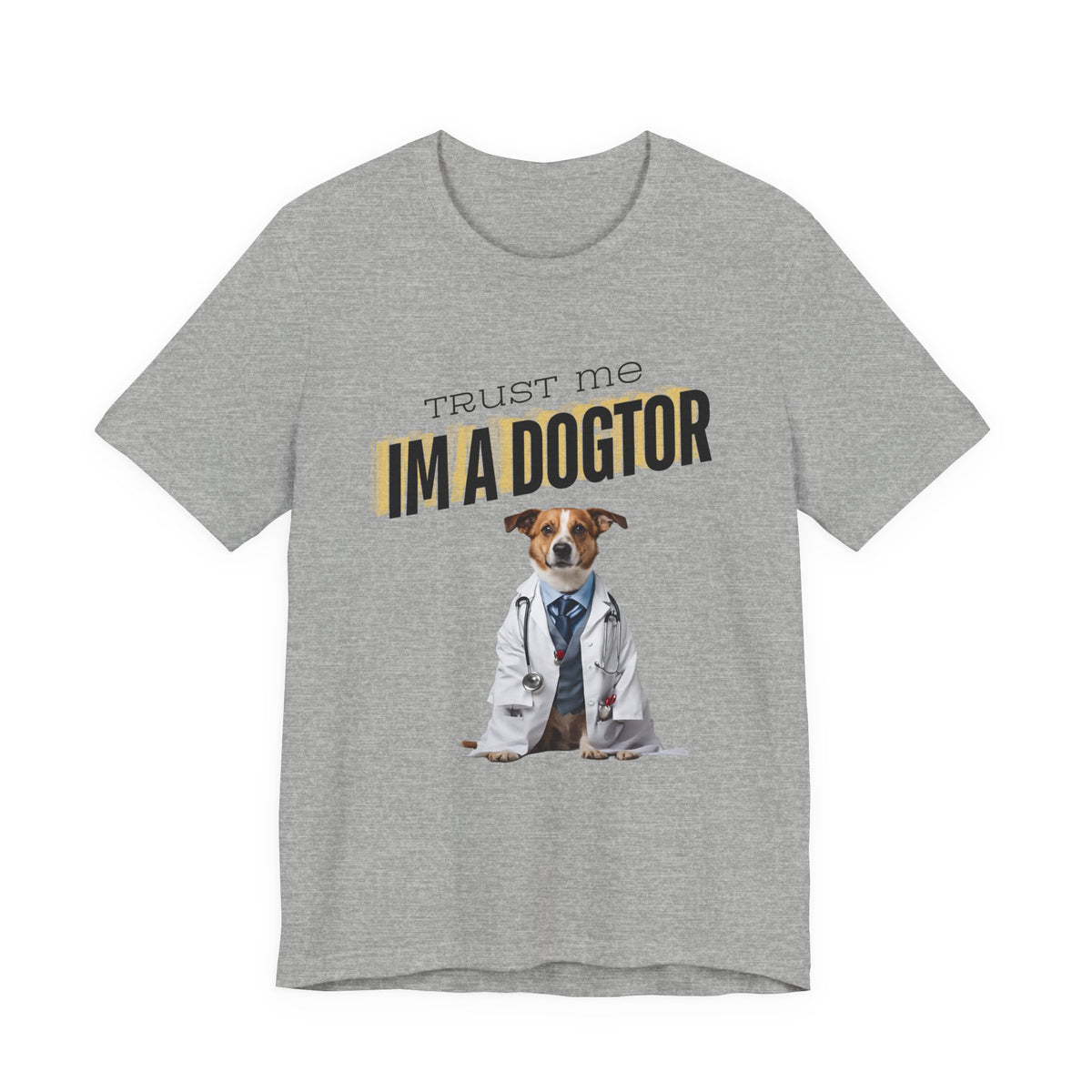 Trust Me I'm a Dogtor t-shirt in Natural, front view