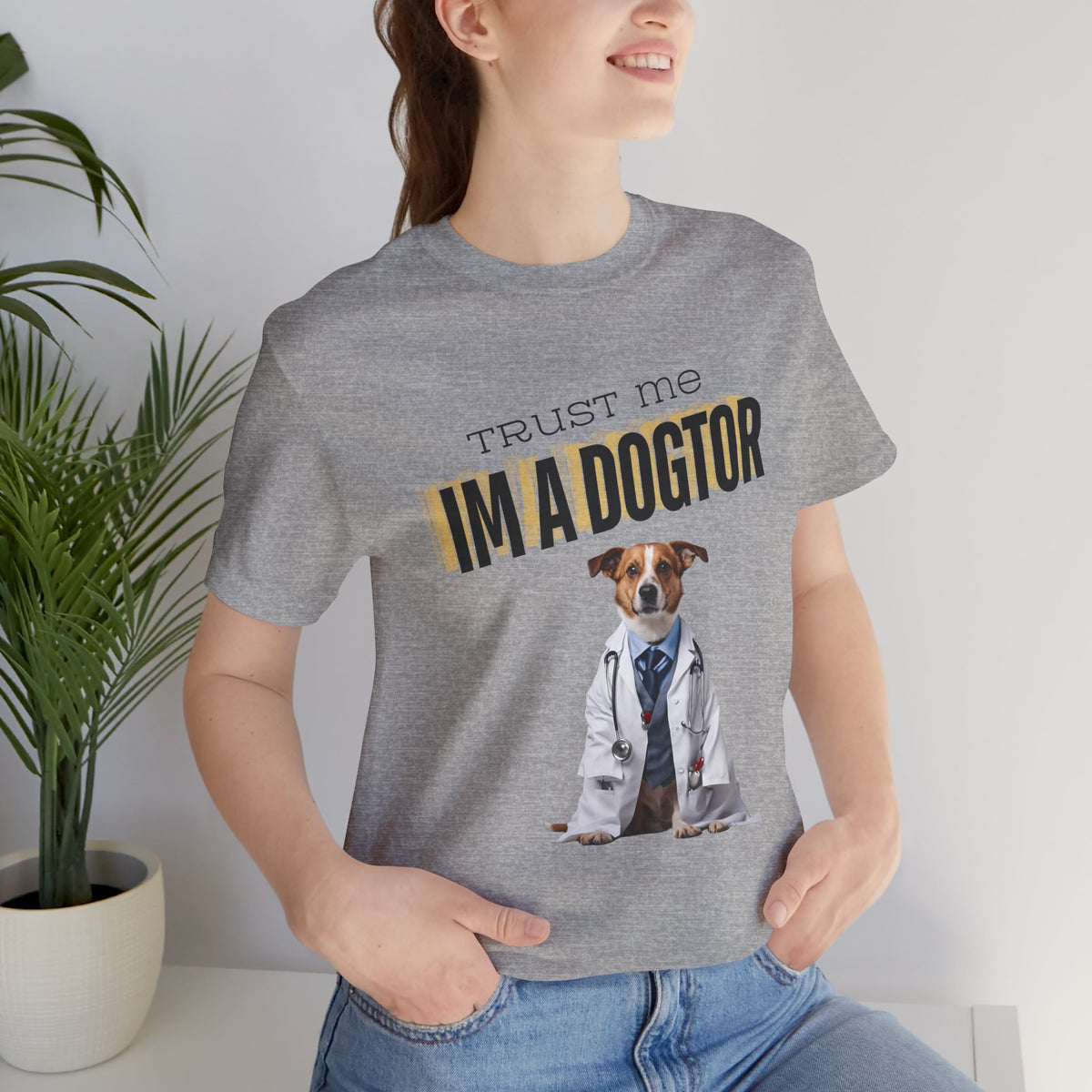 Trust Me I'm a Dogtor organic cotton t-shirt, eco-friendly vet gift