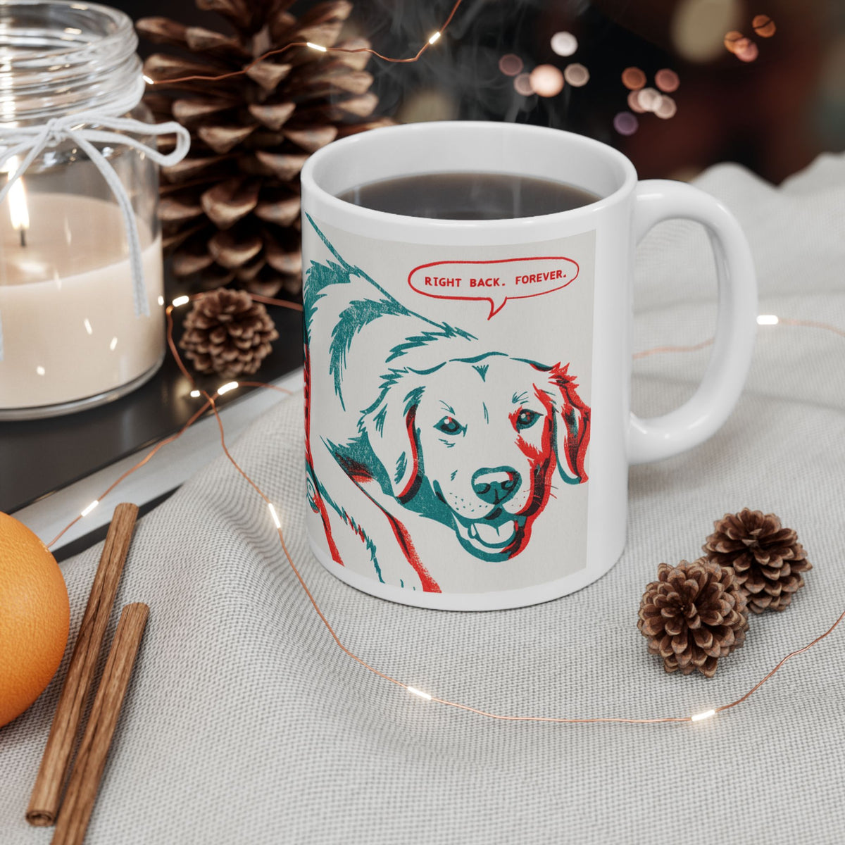 Golden Retriever ceramic coffee mug, 11oz and 15oz two-colour print style Golden gift - view 7