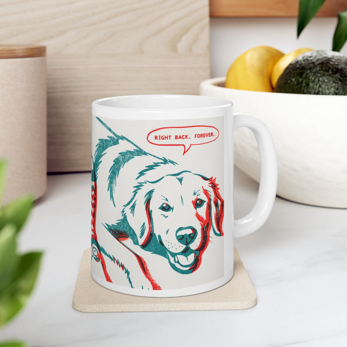 Golden Retriever ceramic coffee mug, 11oz and 15oz two-colour print style Golden gift - view 10