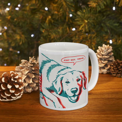Golden Retriever ceramic coffee mug, 11oz and 15oz two-colour print style Golden gift - view 12