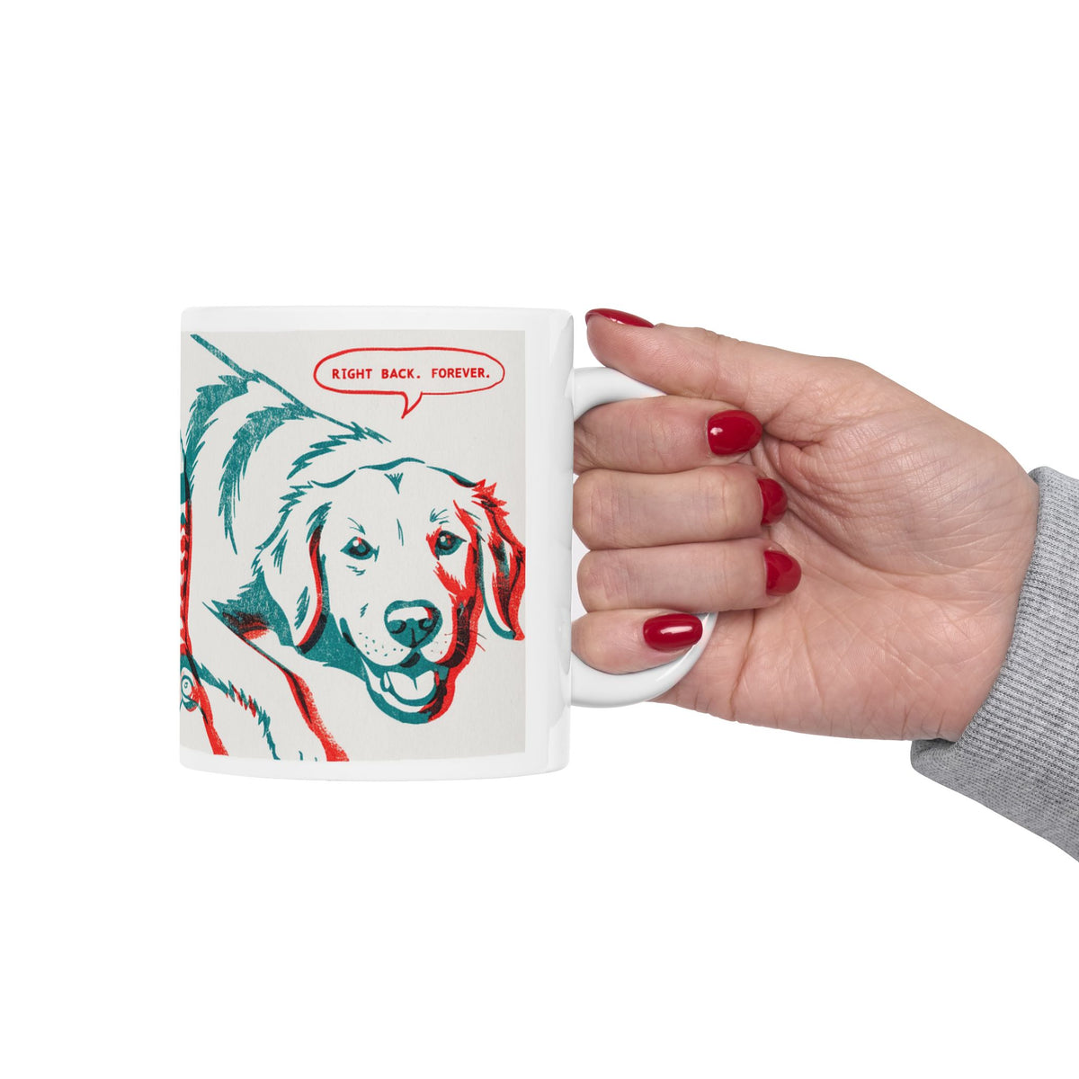 Golden Retriever ceramic coffee mug, 11oz and 15oz two-colour print style Golden gift - view 14