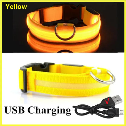 Ultra-Bright LED Dog Collar size chart for S, M and L neck measurements — SniffWaggleNWalk