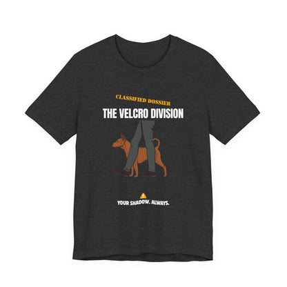 Velcro Division dog t-shirt collar detail