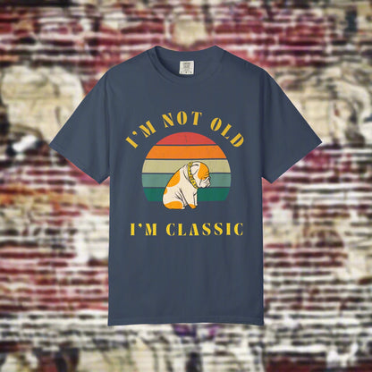 Vintage Dog Classic retro dog t-shirt in Blue Spruce, front view