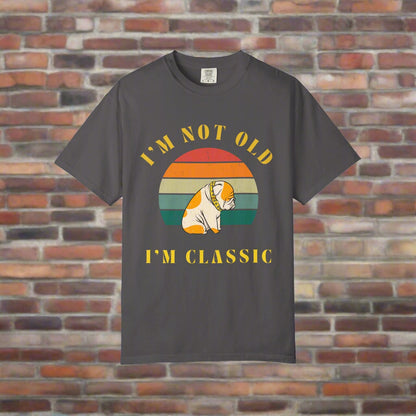 Vintage Dog Classic retro dog t-shirt in Graphite, front view